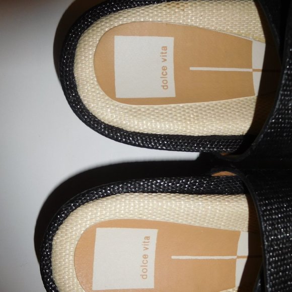 Dolce Vita Coryn Black/Beige Platform Sandals/Slides—Size 6 - Picture 7 of 8